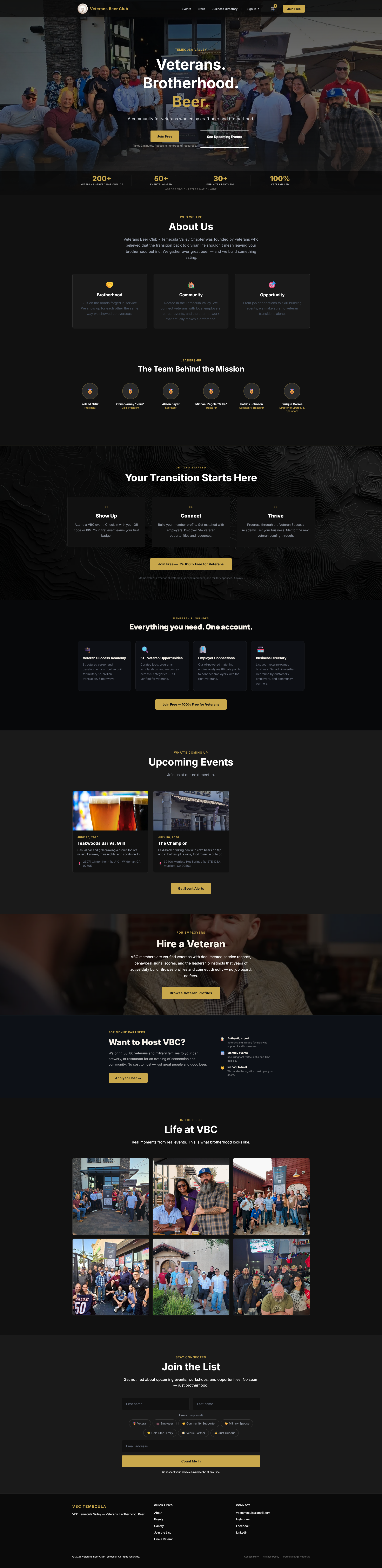 Veterans Beer Club homepage